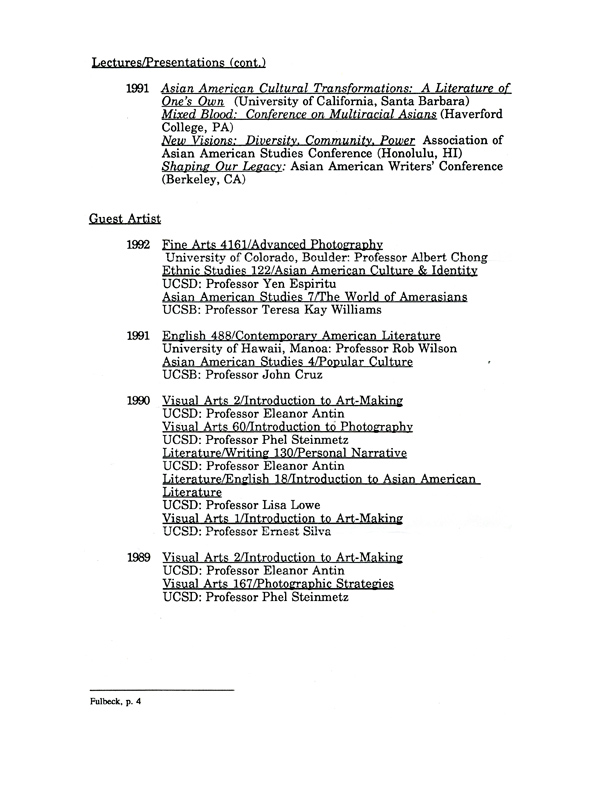 Kip Fulbeck's Resume, pg 4